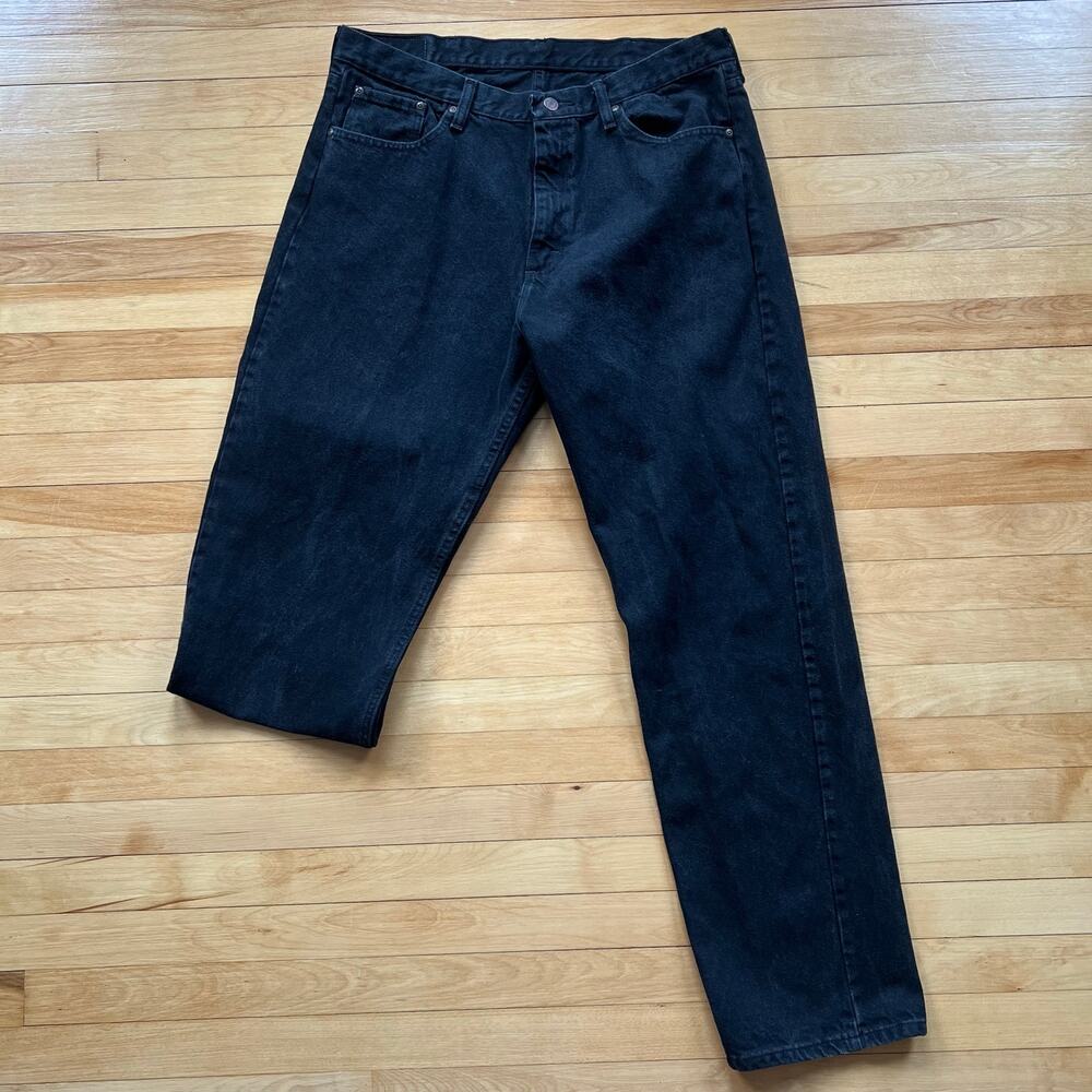 Wrangler Jeans Mens 36x32 Black Regular Fit Dark Wash Denim Straight Leg NWOT